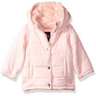 DKNY Baby Girls Nylon Faux Fur Jacket,