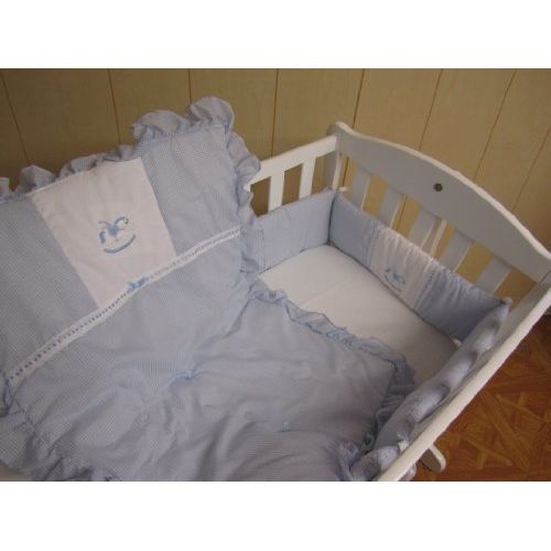  BabyDoll Bedding Baby Doll Bedding Gingham Cradle Bedding Set, Blue