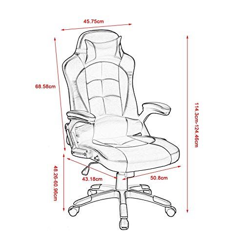  Lovelysunshiny Adjusting Headrest High-Back PU Leather Racing Gaming Chair with Armrests