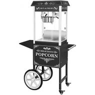 [아마존베스트]Royal Catering RCPW.16.2 Popcornmaschine retro Popcorn Maker gross Popcorn Bereiter mit Wagen Schwarz