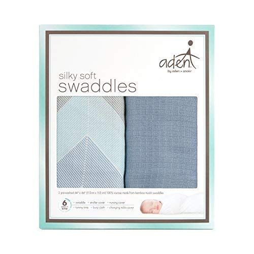 Aden by aden + anais aden by aden + anais Silky Soft Swaddle Baby Blanket, 100% Viscose from Bamboo, Large 44...