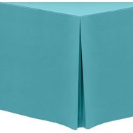 Ultimate Textile -2 Pack- 4 ft. Fitted Polyester Tablecloth - Fits 30 x 48-Inch Rectangular Tables, Turquoise Blue