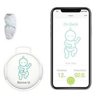 Sense-U Smart Baby Monitor Breathing Movement Rollover Temperature Detector App Integrated & Bluetooth Enabled Real-Time Monitoring (2019 Updated Version)(Swaddle(Blue, S)