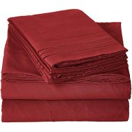 Elegant Comfort 1500 Thread Count Wrinkle Resistant Egyptian Quality Ultra Soft Luxurious 4-Piece Bed Sheet Set, Full, Burgundy