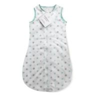 SwaddleDesigns Microfleece Sleeping Sack with 2-Way Zipper, SeaCrystal and Sterling Dots, 6-12MO
