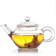 Lifeyz klare transparente glas teekanne hochwarmfester teekanne blume tea coffee pot mit rostfreier Stahl infuser 600ml (250ml)