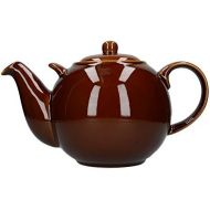 London Pottery Globe Extra Large Teapot with Strainer, 10 Cup (3 Litre), Rockingham Brown