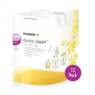 Medela Quick Clean Micro-Steam Bags, 12Count Sterilizing Bags for Bottles & Breast Pump Parts, Eliminates 99.9% of Common Bacteria & Germs, Disinfects Most Breastpump Accessories