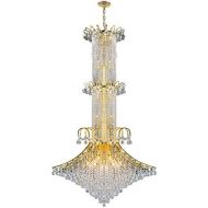 Worldwide Lighting Empire Collection 20 Light Gold Finish Crystal Chandelier 44 D x 72 H Extra Large
