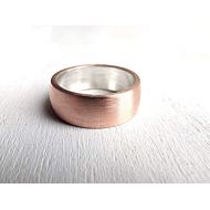 CrazyAss Jewelry Designs copper wedding ring, personalized mens ring, mixed metal ring copper silver, alternative wedding band copper silver, mens ring copper, anniversary gift for men