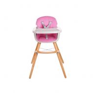 MEETGG Wood Baby Dinning Chair Folding Highchair Travel Booster Seat with Tray Portable Foldable Infant Feeding Chair (Additional Cushion)