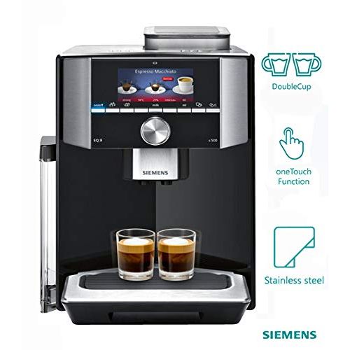  Siemens super-automatic espresso coffee machine with an adjustable grinder, double boiler, milk frother, maker for brewing espresso, cappuccino, latte, macchiato, flat white TI915M