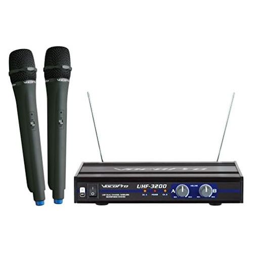  VocoPro UHF-3200 UHF-Dual Channel Wireless Microphone System