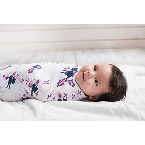  Aden + anais aden + anais Disney, Swaddle Blanket | Boutique Muslin Blankets for Girls & Boys | Baby Receiving Swaddles | Ideal Newborn & Infant Swaddling Set | Perfect Shower Gifts, 4 Pack Bam