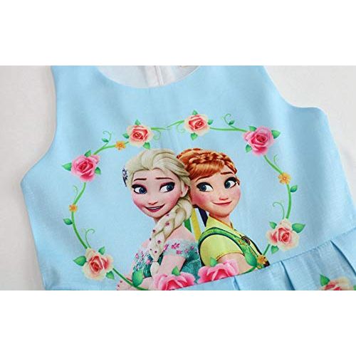  WNQY Princess Anna Costume Dresses Little Girls Cosplay Dress up