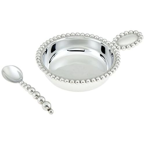  Mariposa Pearled Baby Porringer and Spoon