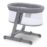 Visit the Delta Children Store Simmons Kids Oval City Sleeper Bedside Bassinet - Adjustable Height Portable Crib with Wheels & Airflow Mesh, Grey Tweed