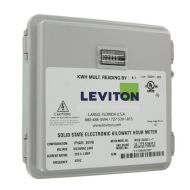 Leviton 6S201-D02 2PH, 3W, 240V, Small Outdoor Enclosure, 01 Installed Meter, Mechanical 1/10 KWH Counter, 200:0.1, Grey