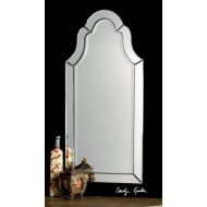 Gorgeous Large Frameless Arch Venetian Style Beveled Wall Mirror