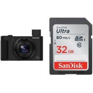 Sony DSCHX80/B High Zoom Point & Shoot Camera with Ultra 32GB Micro SDHC UHS-I Card and NP-BX1/M8 Lithium-Ion X Type Battery