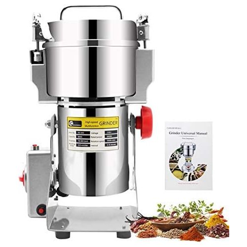  CGOLDENWALL 300g stainless steel electric high-speed grain grinder mill family medicial powder machine commercial Cereals grain Mill Herb Grinder,pulverizer 110v gift for mom, wife