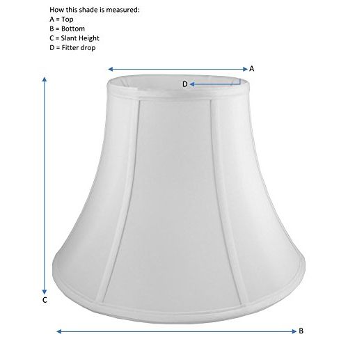  American Pride Lampshade Co. American Pride 7x 14x 12.5 Round Soft Shantung Tailored Lampshade, Off-white