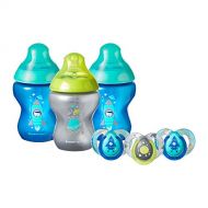 Tommee Tippee Closer to Nature Boldly Go Decorated Gift Set with 6-Piece Baby Bottles & 6-18 Month Pacifiers, Boy