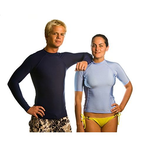  The+Beach+Depot Beach Depot Men’s Short Sleeve Snug Fitting Rash Guard, Swimming Shirt, UV Protection 50+, Made in USA