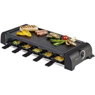 Korona 45060 Raclette Grill fuer 10 Personen - Tischgrill mit 10 Pfannchen und 10 Spatel - Abnehmbare Grillplatte