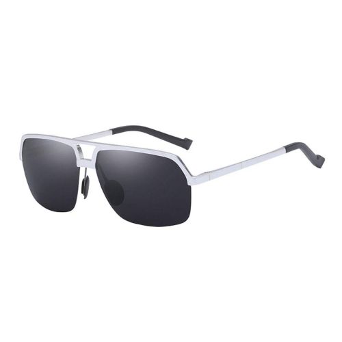  SX Aluminum-Magnesium Mens Polarized Sunglasses, Classic Fishing Riding Mirror (Color : Silver Frame)