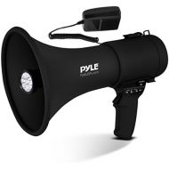 Pyle Portable Compact PA Megaphone Speaker with Alarm Siren & Adjustable Volume - 50W Handheld Lightweight Bullhorn - with Mic, AUX in for MP3 & Rechargeable Battery - Indoor Outdo