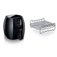 Philips Digital Airfryer, X-Large, the original Airfryer with Rapid Air Technology, Black, HD924094 and Philips HD990500 Airfryer Double Layer Rack with Skewers for Avance, X-Lar