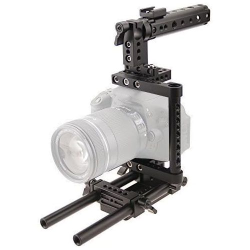  CAMVATE Camera Cage Rig Top Handle Tripod Mount Plate for Canon Nikon Sony Panasonnic(Black)