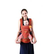 Fresh Shine Baby Carrier Hip Seat 4 in 1 - Soft Breathable Baby Carrier Backpack for Infant, Toddlers- Orange