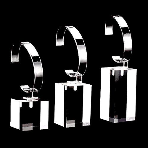  Svea Display Watch Displays for Shows Store Trade Show Clear Acrylic Display Blocks Modern Design Photo Prop Set of 3 PCs