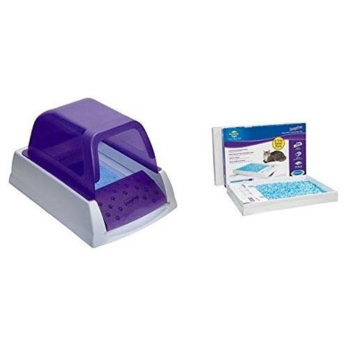  PetSafe ScoopFree Ultra Self Cleaning Litter Box - Purple and ScoopFree Litter Tray Refills with Premium Blue Crystals - 3-Pack Bundle