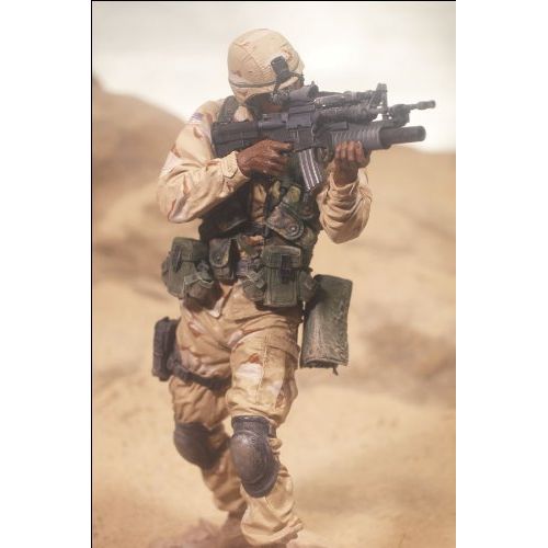  Kibby ARMY DESERT INFANTRY * AFRICAN AMERICAN VARIATION * McFarlanes Military Series 1 Action Figure & Display Base