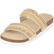 The+Children%27s+Place The Childrens Place Girls BG Bead Luna Sandal, Gold, Youth 12 Youth US Big Kid