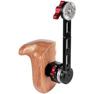 CAMVATE Wooden Handgrip with Nato Rail Rosette Extension Arm (Left Hand)