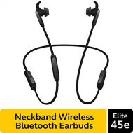 Jabra Elite 45e Wireless Earbuds, Titanium Black  Alexa Enabled, Wireless Bluetooth Earbuds, Around-the-Neck Style with a Secure Fit and Superior Sound for Music and Calls, Long B