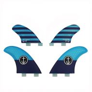 Captain Fin Co. CF-Quad Twin TabFCS, II Compatible Surfboard Fin, Blue