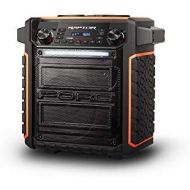 ION Audio Raptor - Ultra-Portable 100-watt Wireless Water-Resistant Speaker with 75-hour Rechargeable Battery, Bluetooth Streaming, AMFM Radio and Multi-Color Light Bar