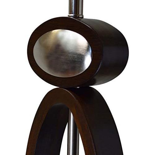  Artiva USA Infinity, Contemporary Design, 33.5-Inch Dark Walnut, Espresso and Brushed Steel Finished Modern Table Lamp