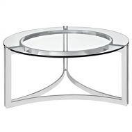 Modway Signet Stainless Steel Coffee Table in Silver