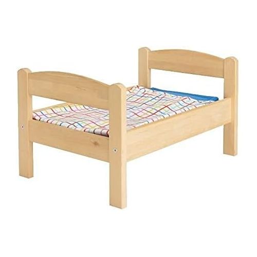 이케아 IKEA Duktig Doll Bed with Bedlinen Set, Pine, Multicolor