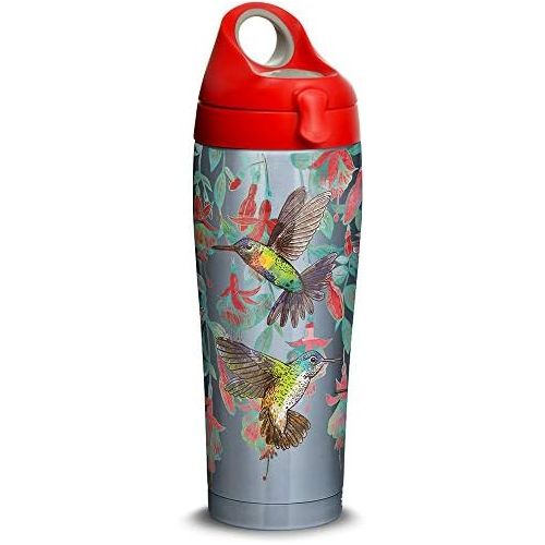  Tervis Colorful Hummingbirds Stainless Steel Insulated Tumbler with Lid, 24 oz Water Bottle, Silver