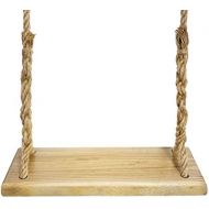 [아마존 핫딜]  [아마존핫딜]Aoneky Natural Wood Tree Swing Seat, Kids Children Adult Backyard Outdoor Replacement Rope Wooden Swing Set, Round (Square)