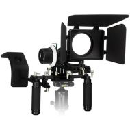 Fotodiox WonderRig Elite, Premium Grade Professional Video Rig, Shoulder Support Stabilizer, with Follow Focus, Matte Box and Shoulder Accessory Support Pad, Expandable 15mm Rod Sy