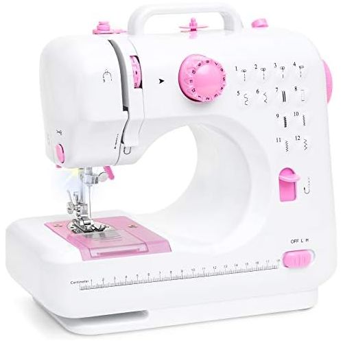  Best Choice Products 6V Compact Sewing Crafting Machine w/ 12 Stitch Patterns, Sewing Light, Drawer, Foot Pedal