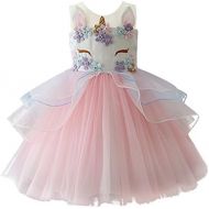 Visit the OBEEII Store Baby Kid Girl Unicorn Costume Flower Tutu Tulle Dress Princess Pageant Party Cosplay Fancy Dress Up Evening Gown